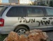 Illegal Colonists Write Racist Graffiti, Puncture Tires, Near Nablus