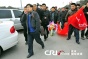 Construction Workers Make "Welcome" Banner as Protest at Xi'an's Airport, Shaanxi Province