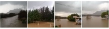 4 photos des inondations au Restaurant du Lac à Roquebrune sur Argens